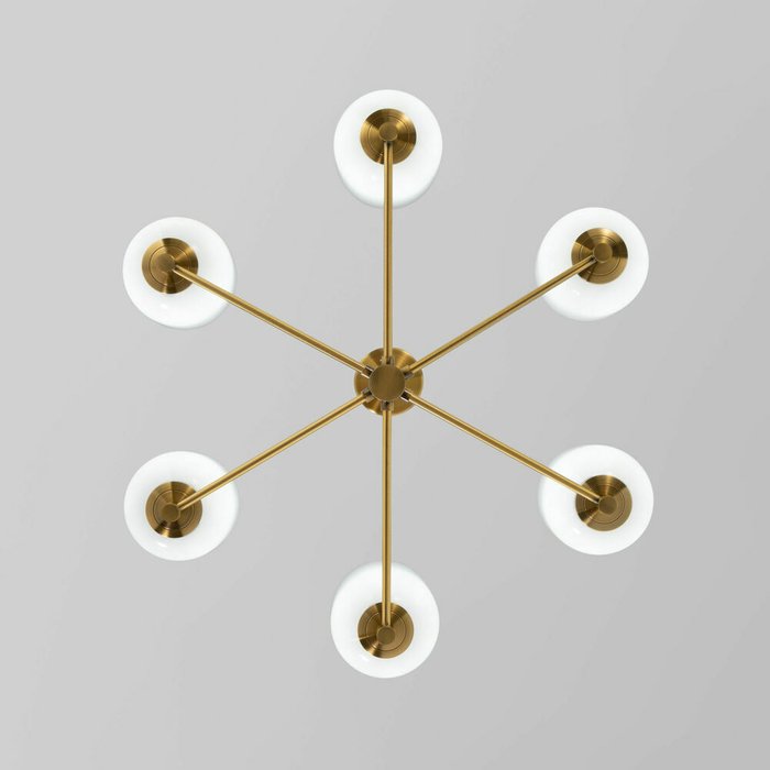 Потолочный светильник со стеклянными плафонами 60161/6 латунь Loona - лучшие Подвесные люстры в INMYROOM