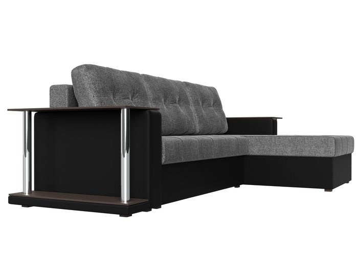 Угловой диван-кровать Даллас серо-черного цвета (ткань\экокожа) - лучшие Угловые диваны в INMYROOM