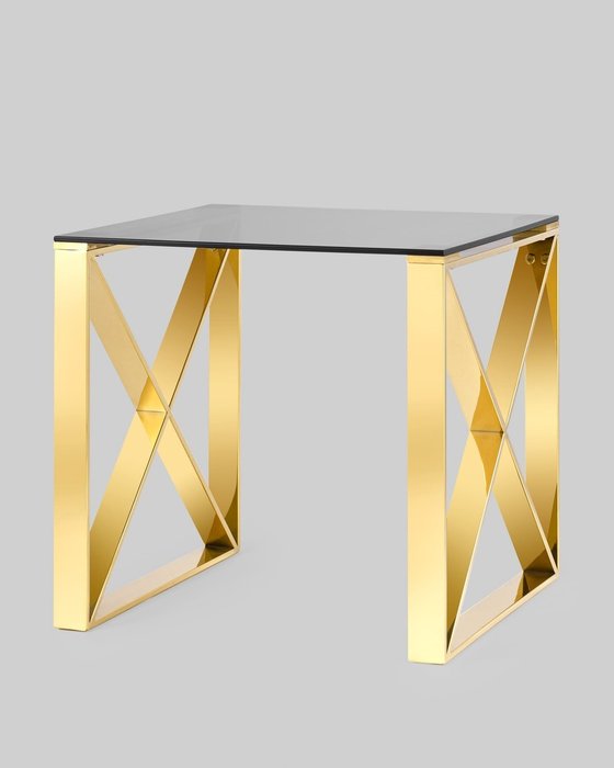 Кофейный стол Кросс золотого цвета - купить Кофейные столики по цене 14950.0