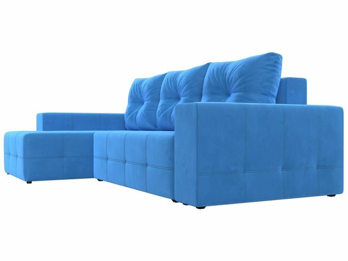Угловой диван-кровать Перри голубого цвета левый угол - лучшие Угловые диваны в INMYROOM