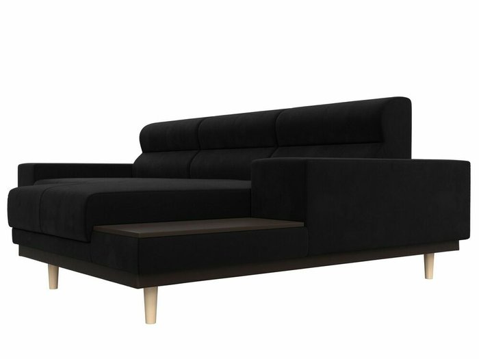 Угловой диван-кровать Леонардо черного цвета правый угол - лучшие Угловые диваны в INMYROOM