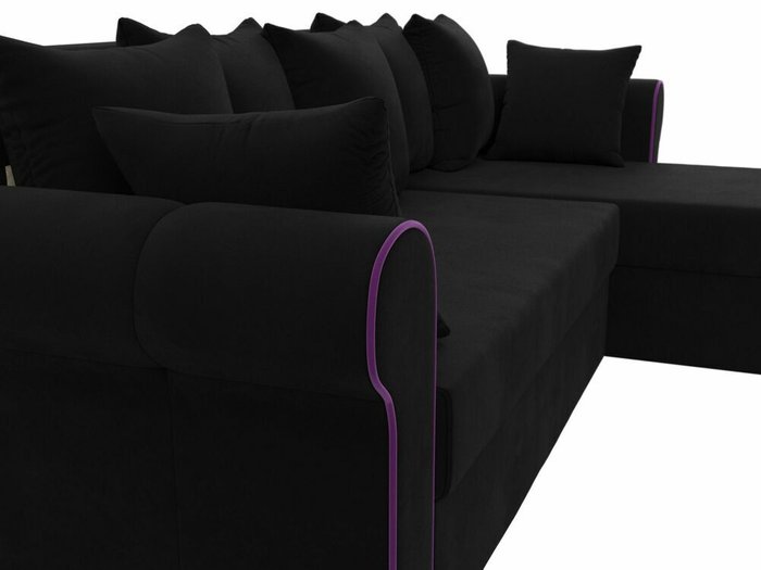 Угловой диван-кровать Рейн черного цвета правый угол - лучшие Угловые диваны в INMYROOM