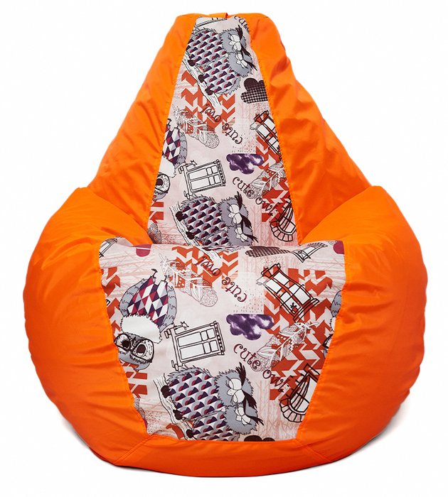 Кресло мешок Груша oxford оранжевого цвета XL  - купить Бескаркасная мебель по цене 3668.0