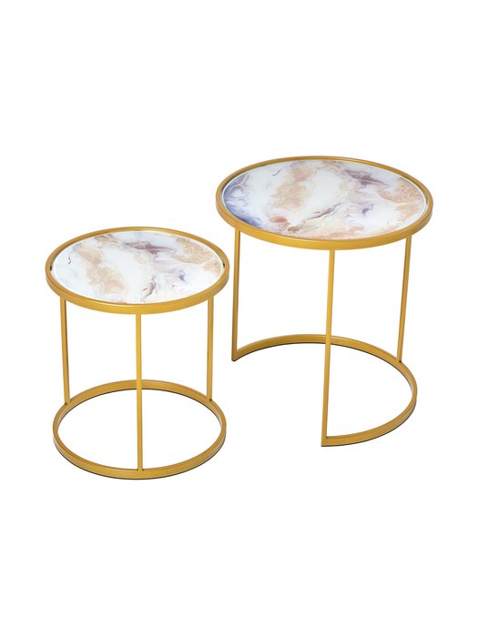 Набор из двух кофейных столиков KraiZ золотого цвета - лучшие Кофейные столики в INMYROOM