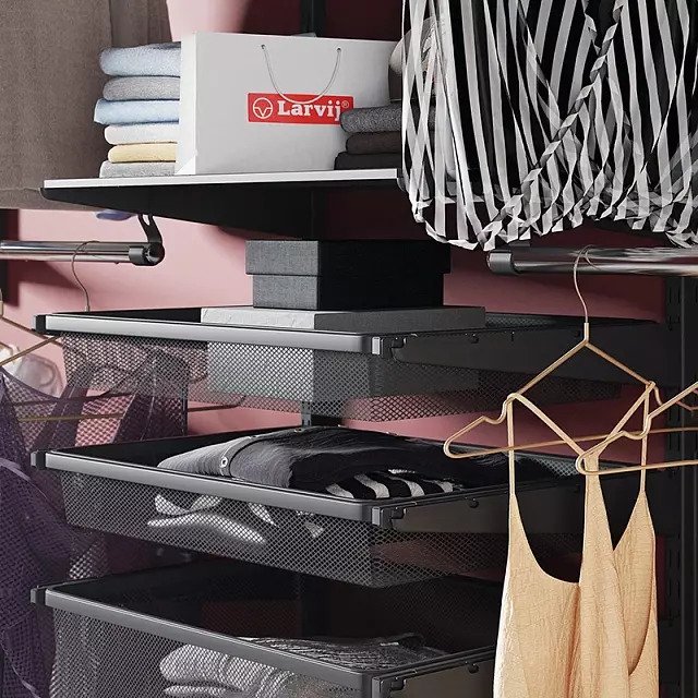 Корзина мелкосеточная 56x41 черного цвета - лучшие Комплектующие для гардеробных систем в INMYROOM Корзина мелкосеточная 56x41 черного цвета - лучшие Комплектующие для гардеробных систем в INMYROOM