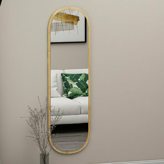 Настенное зеркало Decor 40х120 бежевого цвета - лучшие Настенные зеркала в INMYROOM