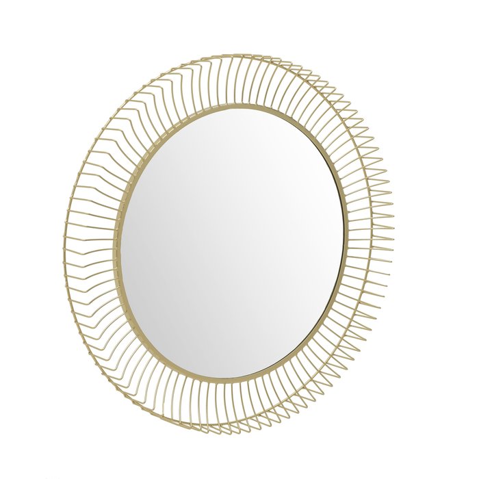 Настенное зеркало D80 золотого цвета