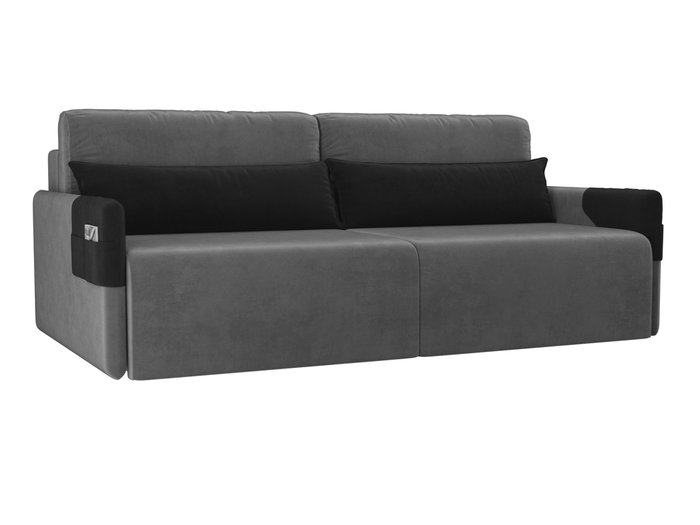 Прямой диван-кровать Армада серого цвета