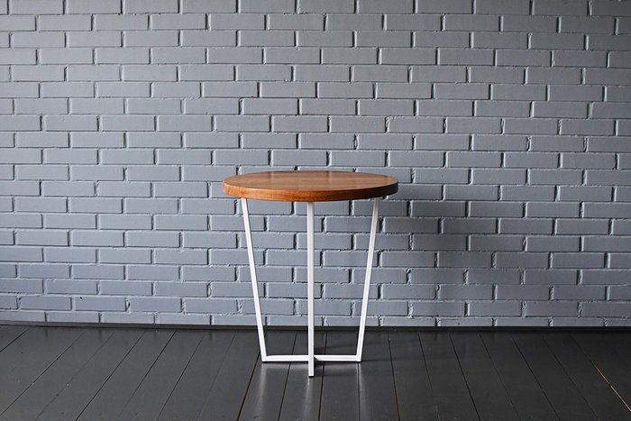 Обеденный стол Slab Round бело-коричневого цвета - купить Обеденные столы по цене 37000.0
