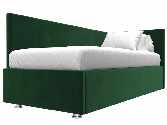 Кровать Лига 039 темно-зеленого цвета с подъемным механизмом правая - лучшие Кровати для спальни в INMYROOM