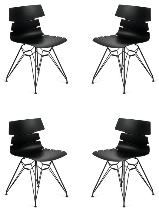 Набор из четырех стульев Hansen черного цвета
