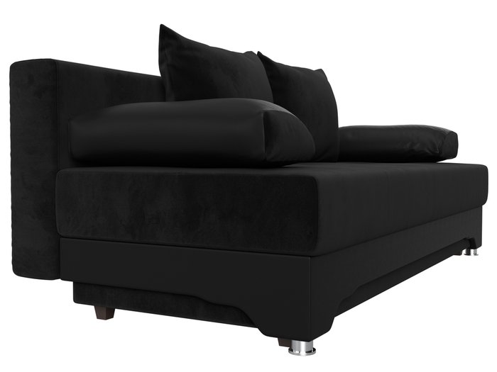 Диван-кровать Ник черного цвета (экокожа/ткань) - лучшие Прямые диваны в INMYROOM