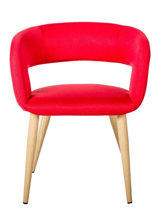 Стул с подлокотниками Hugs красного цвета - лучшие Обеденные стулья в INMYROOM