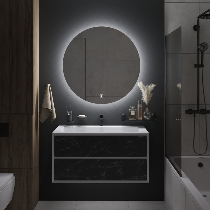 Настенное зеркало Серхио 90х90 с LED-подсветкой - купить Настенные зеркала по цене 7760.0 Настенное зеркало Серхио 90х90 с LED-подсветкой - купить Настенные зеркала по цене 7760.0