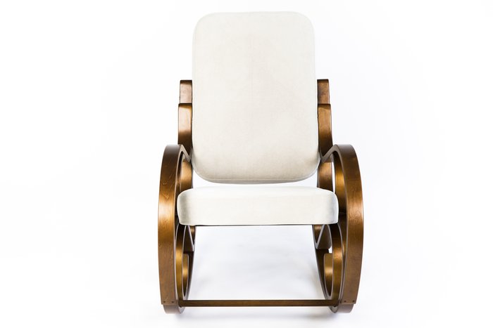 Кресло-качалка Луиза бело-коричневого цвета - лучшие Интерьерные кресла в INMYROOM