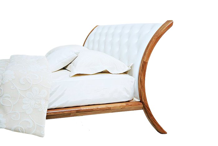 Кровать из массива дуба Mezzo белая 160x200 см - купить Кровати для спальни по цене 119000.0