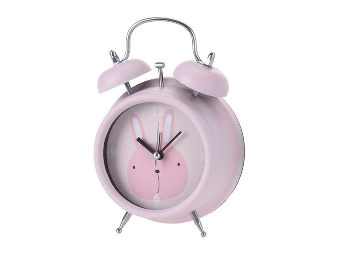 Часы-будильник Funny Animals розового цвета