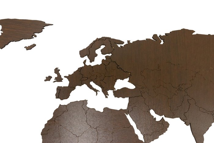 Деревянная карта мира цвета Венге - лучшие Декор стен в INMYROOM