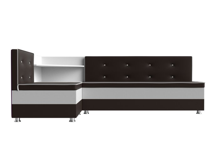 Угловой диван Милан бело-коричневого цвета (экокожа) левый угол - купить Угловые диваны по цене 32999.0