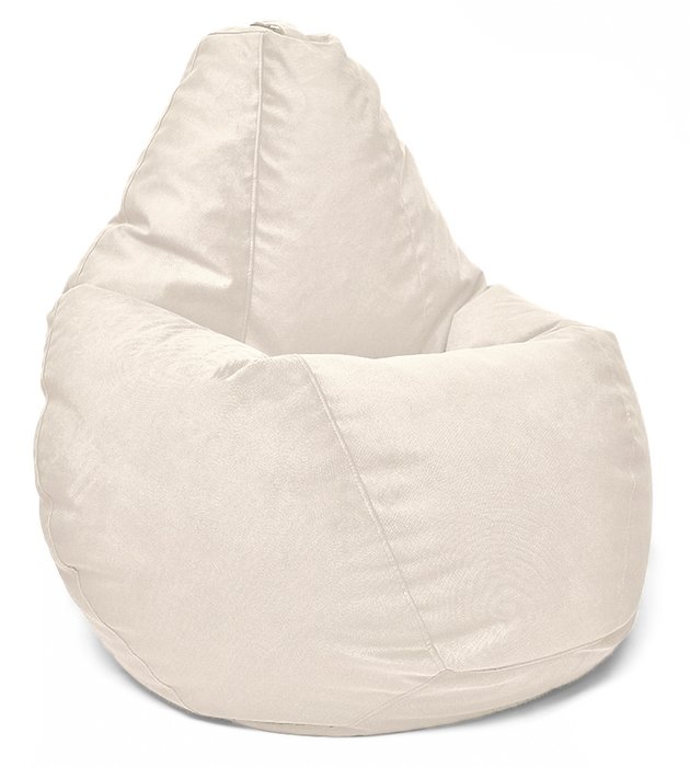 Кресло мешок Груша Maserrati 02 S молочного цвета 
