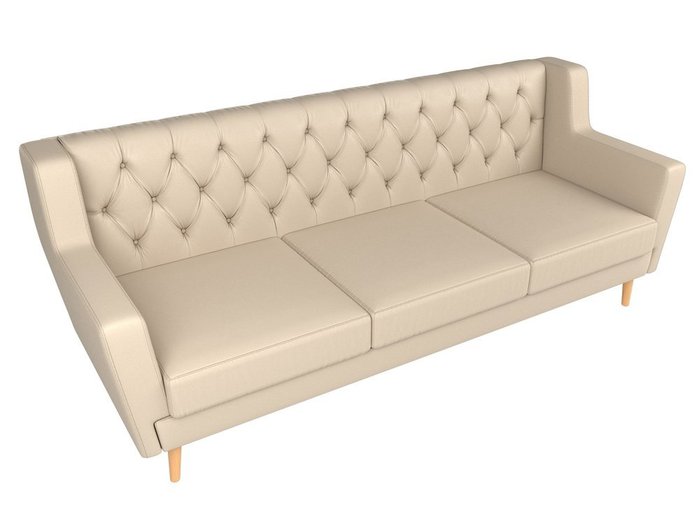 Диван Брайтон Люкс бежевого цвета (экокожа) - лучшие Прямые диваны в INMYROOM