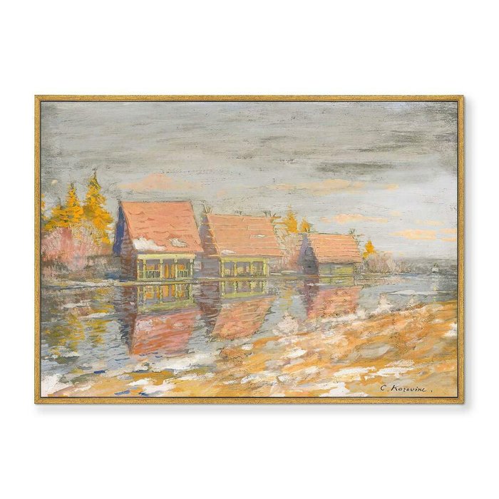 Репродукция картины на холсте Dachas On The River Bank, 1932г. - купить Картины по цене 21999.0