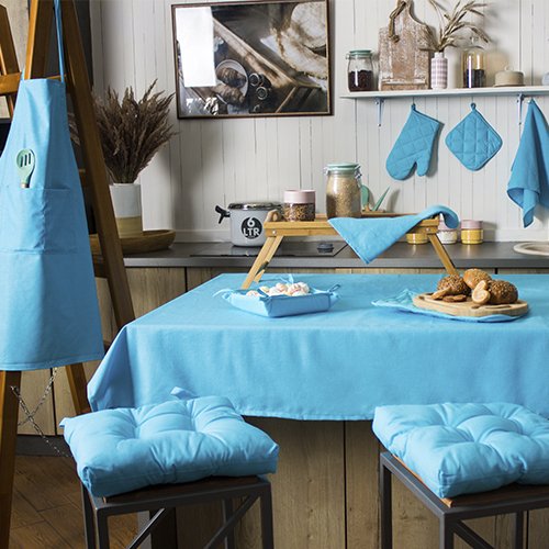 Набор для кухни 'Цвет Эмоций' 7 предметов (прихватка-рукавичка, прихватка, текстильная ваза, подставка под горячее, фартук, полотенце вафельное - 2 шт), 100 % хлопок, 'Бриз' - лучшие Аксессуары для кухни в INMYROOM