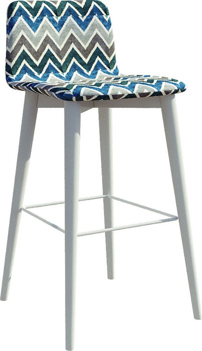 Барный стул Архитектор Montblanc сине-белого цвета