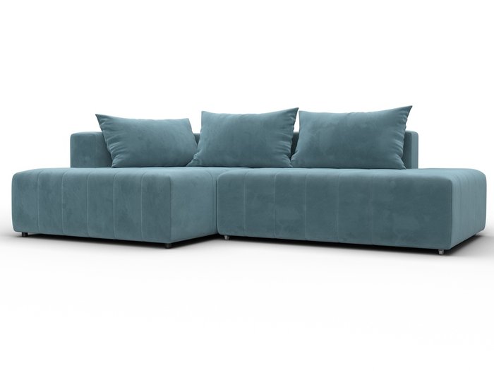 Угловой диван-кровать Лига-103 бирюзового цвета левый Угловой диван-кровать Лига-103 бирюзового цвета левый