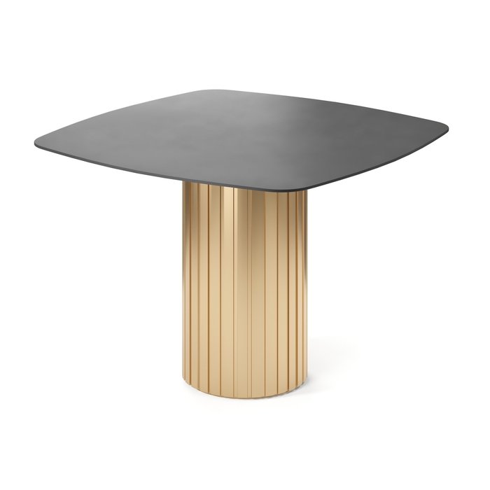 Обеденный стол квадратный Кейд на золотом основании
