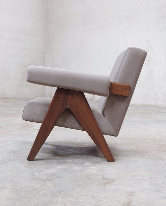 Кресло Pierre Jeanneret Chandigarh Lounge chair серого цвета - лучшие Интерьерные кресла в INMYROOM