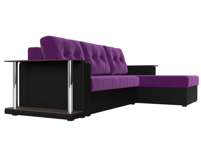 Угловой диван-кровать Даллас фиолетового цвета (ткань\экокожа) - лучшие Угловые диваны в INMYROOM
