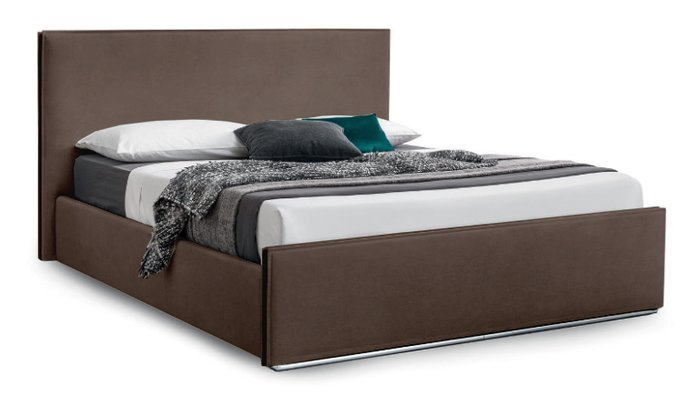 Кровать без подъемного механизма Лофти 160х200 коричневого цвета