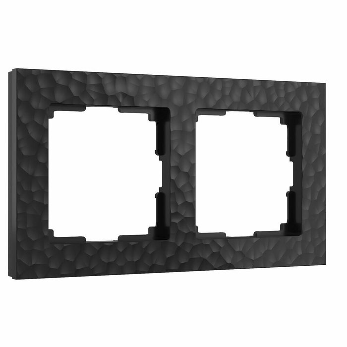 Рамка из пластика на 2 поста Hammer черный W0022408 Рамка из пластика на 2 поста Hammer черный W0022408