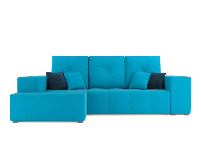 Угловой диван-кровать Монреаль светло-синего цвета левый угол - купить Угловые диваны по цене 38690.0