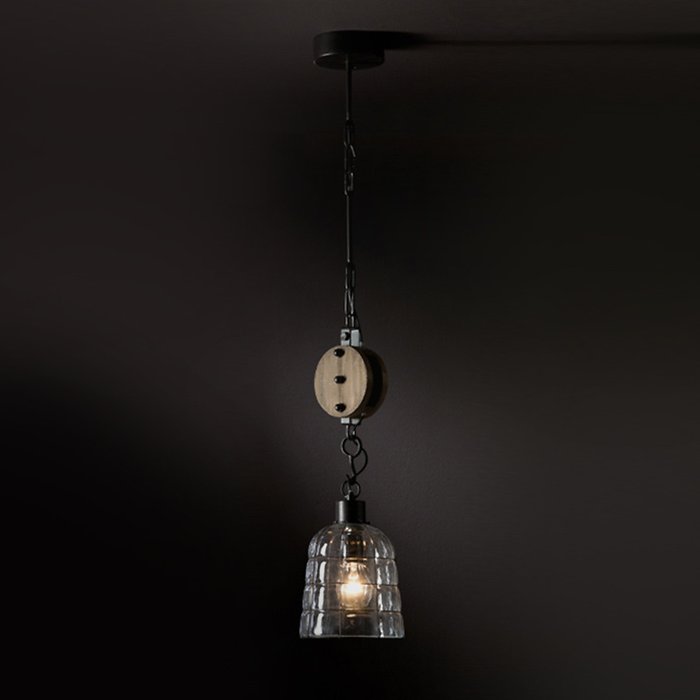 Подвесной светильник Estiba Schuller с плафоном из выдувного прозрачного стекла  - купить Подвесные светильники по цене 8120.0
