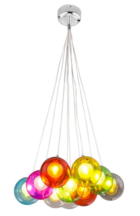 Подвесная люстра Bocci colorful с разноцветными плафонами  - купить Подвесные люстры по цене 20880.0