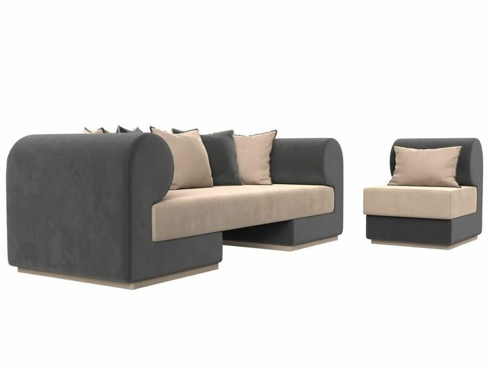 Набор мягкой мебели Кипр 2 серо-бежевого цвета - лучшие Комплекты мягкой мебели в INMYROOM