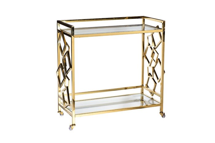 Сервировочный стол-тележка золотого цвета  - купить Сервировочные столики по цене 62400.0
