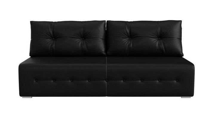 Прямой диван-кровать Лондон черного цвета (экокожа) - купить Прямые диваны по цене 29999.0