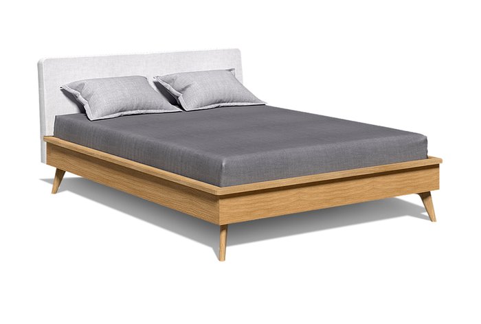 Кровать с мягким изголовьем Elva 180х200 коричневого цвета