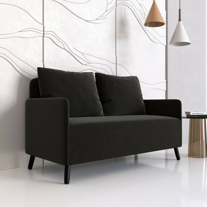Диван Будапешт 150 черного цвета - лучшие Прямые диваны в INMYROOM