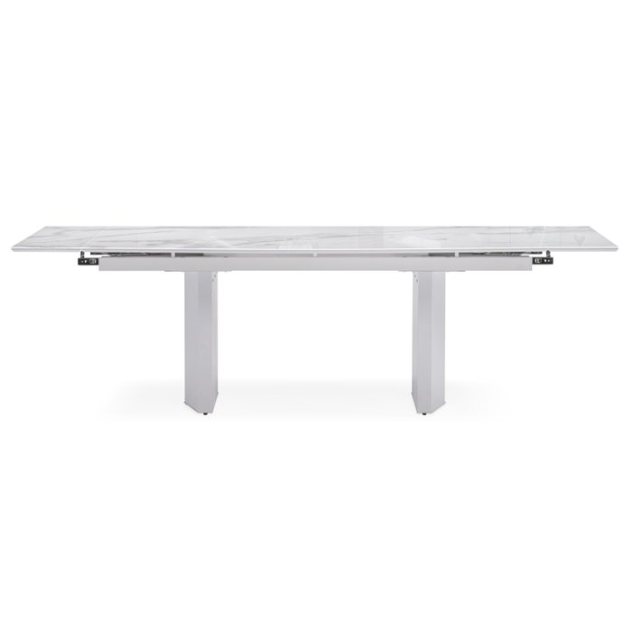 Раскладной обеденный стол Монеронт белого цвета - лучшие Обеденные столы в INMYROOM