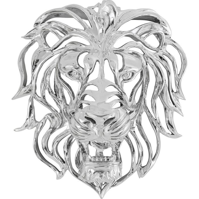 Украшение настенное Lion серебряного цвета