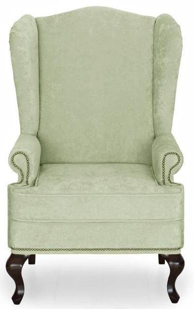 Кресло английское Биг Бен с ушками дизайн 14 светло-зеленого цвета - купить Интерьерные кресла по цене 30150.0