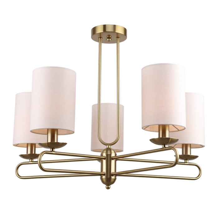 Люстра на штанге Eclipse 10166/5PL Brass (ткань, цвет бежевый) Люстра на штанге Eclipse 10166/5PL Brass (ткань, цвет бежевый)
