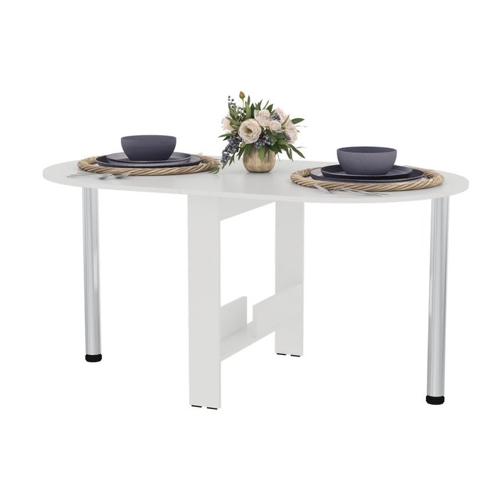 Стол обеденный раскладной белого цвета - купить Обеденные столы по цене 6400.0