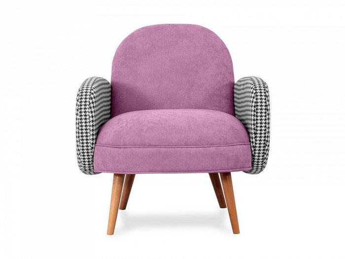 Кресло Bordo лилового цвета с коричневыми ножками  - купить Интерьерные кресла по цене 38100.0