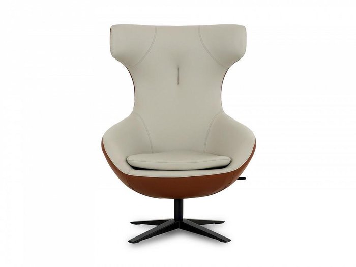 Кресло Carruzo бело-коричневого цвета - купить Интерьерные кресла по цене 75900.0