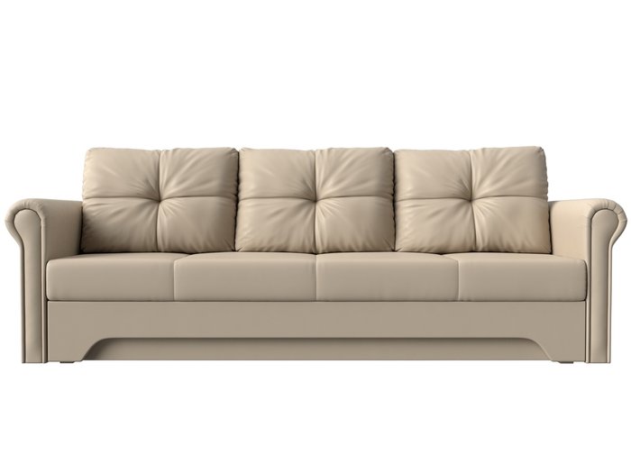 Прямой диван-кровать Европа бежевого цвета (экокожа) - купить Прямые диваны по цене 36999.0
